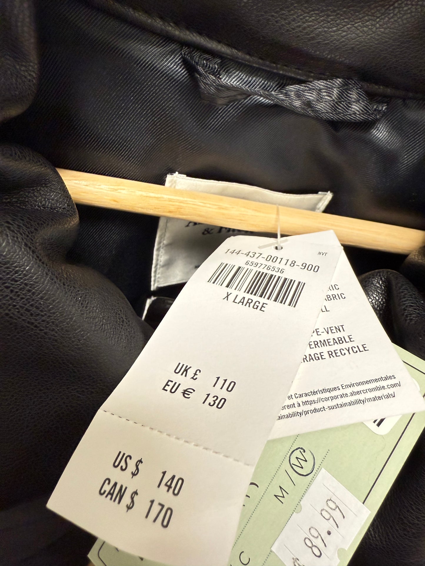 Abercrombie Mini Puffer Jacket (XL)