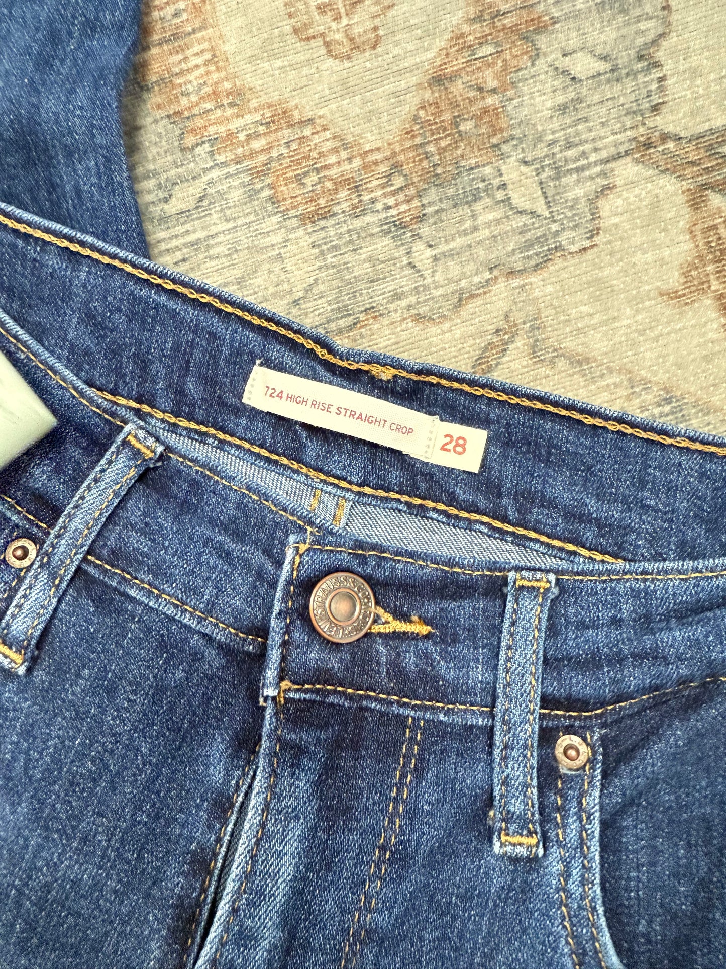 Levi 724 Straight HR Crop Jeans (28x25)