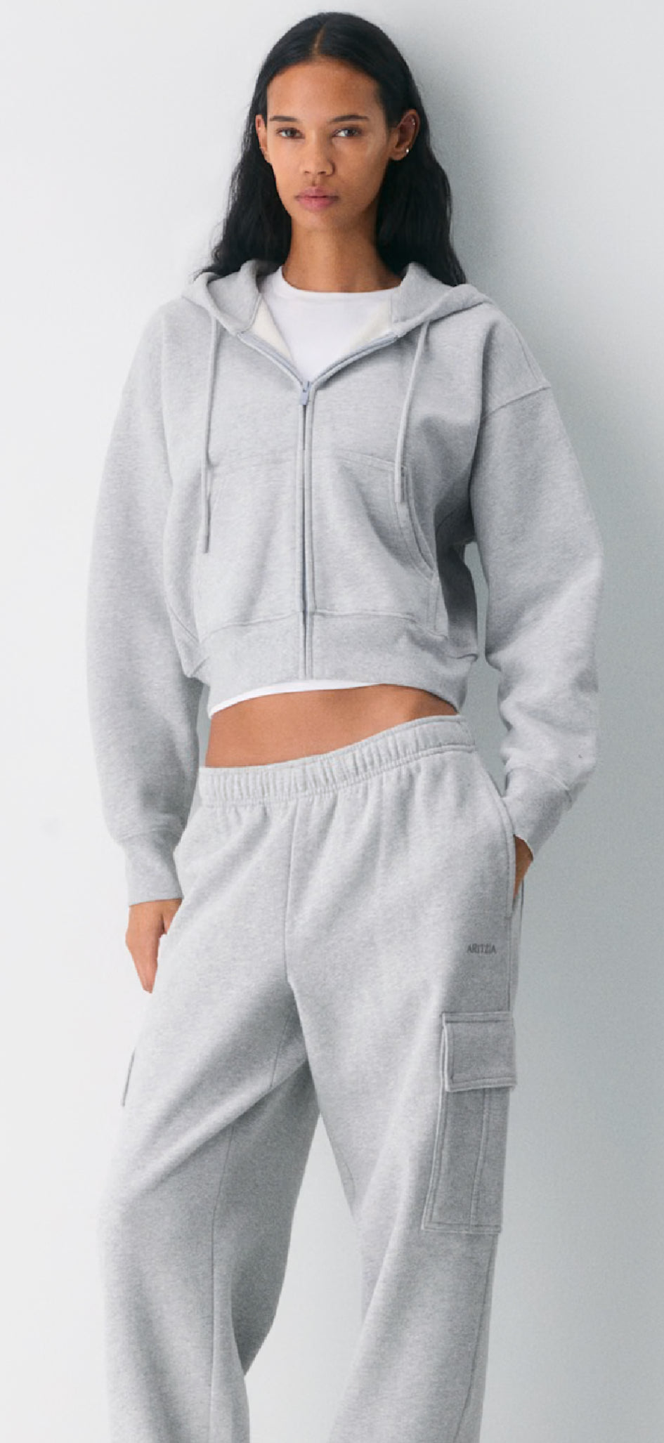 Aritzia TNA Cozyfleece Boyfriend Zip Up Hoodie (M)