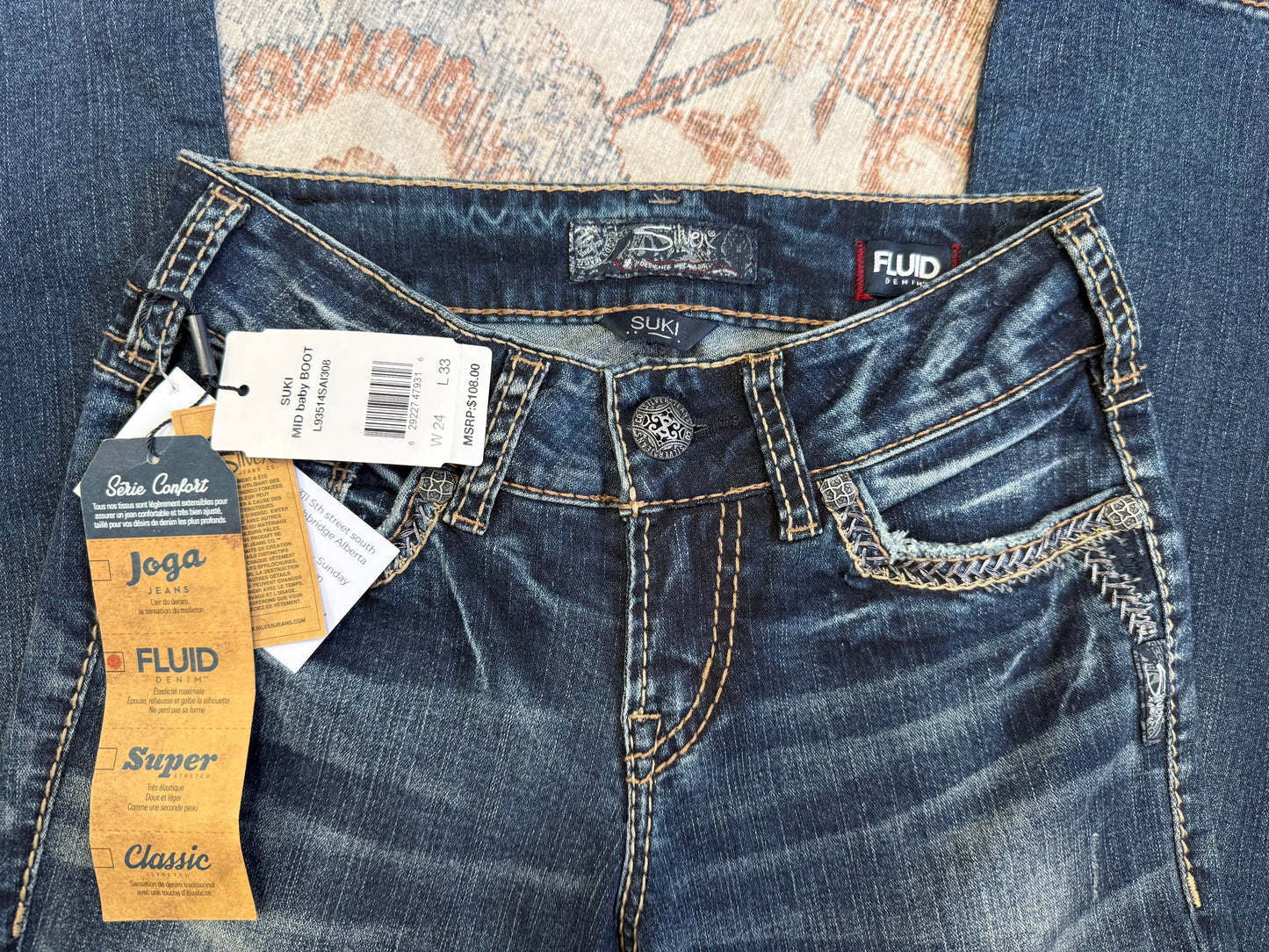 Silver Mini Bootcut Jeans (24x33)
