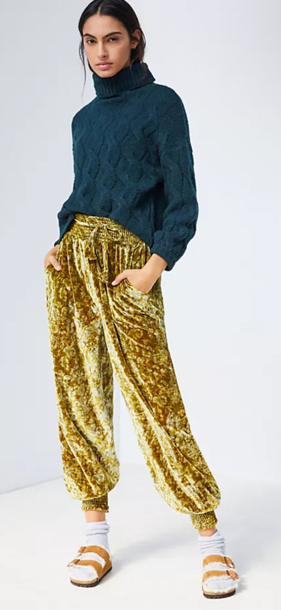 Anthropologie Gloria Velvet HR Jogger (L)