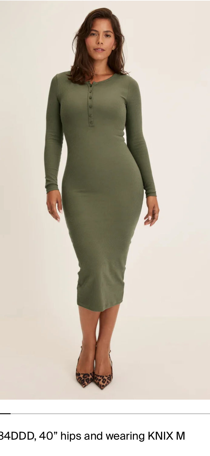 Knix SculptRib Henley Dress (M)