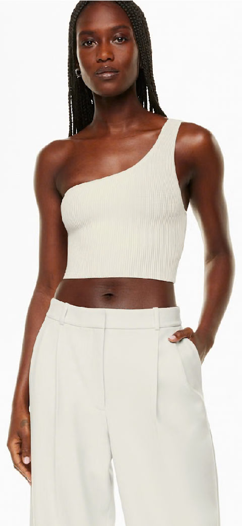 Aritzia Babaton Sculpt Knit One Shoulder Crop Tank (M)