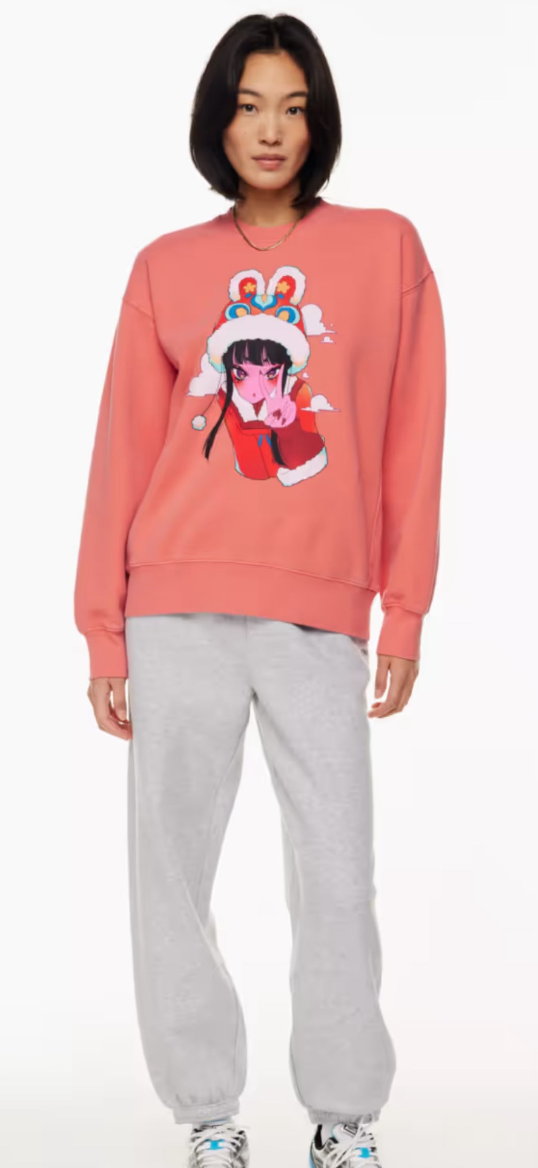 Aritzia TNA Cozyfleece Boyfriend Crewneck (S)