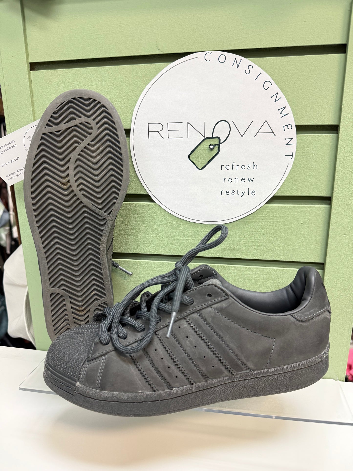 Adidas Grey/Grey Superstar Sneakers (Womens 8)