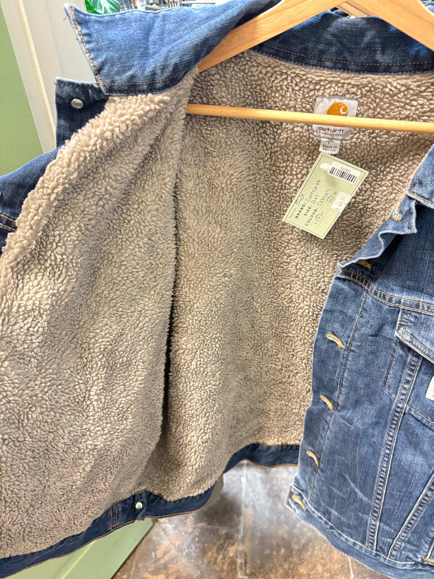 Carhartt Fleece Lined Denim Jacket (2XL)