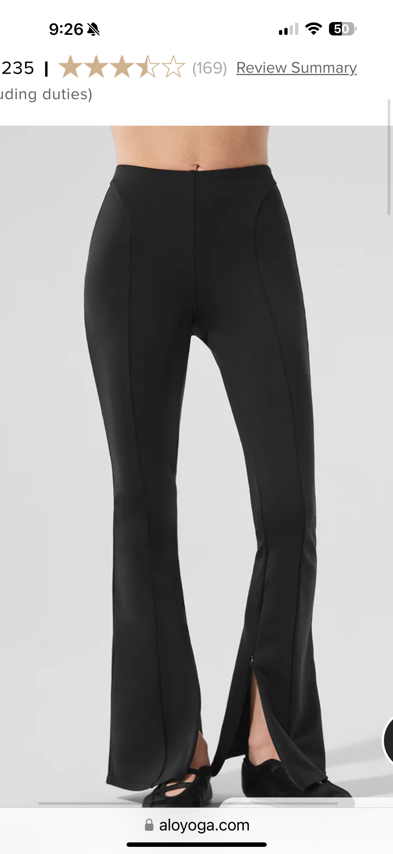 Alo Yoga Zip It Flare Legging 28” (L)