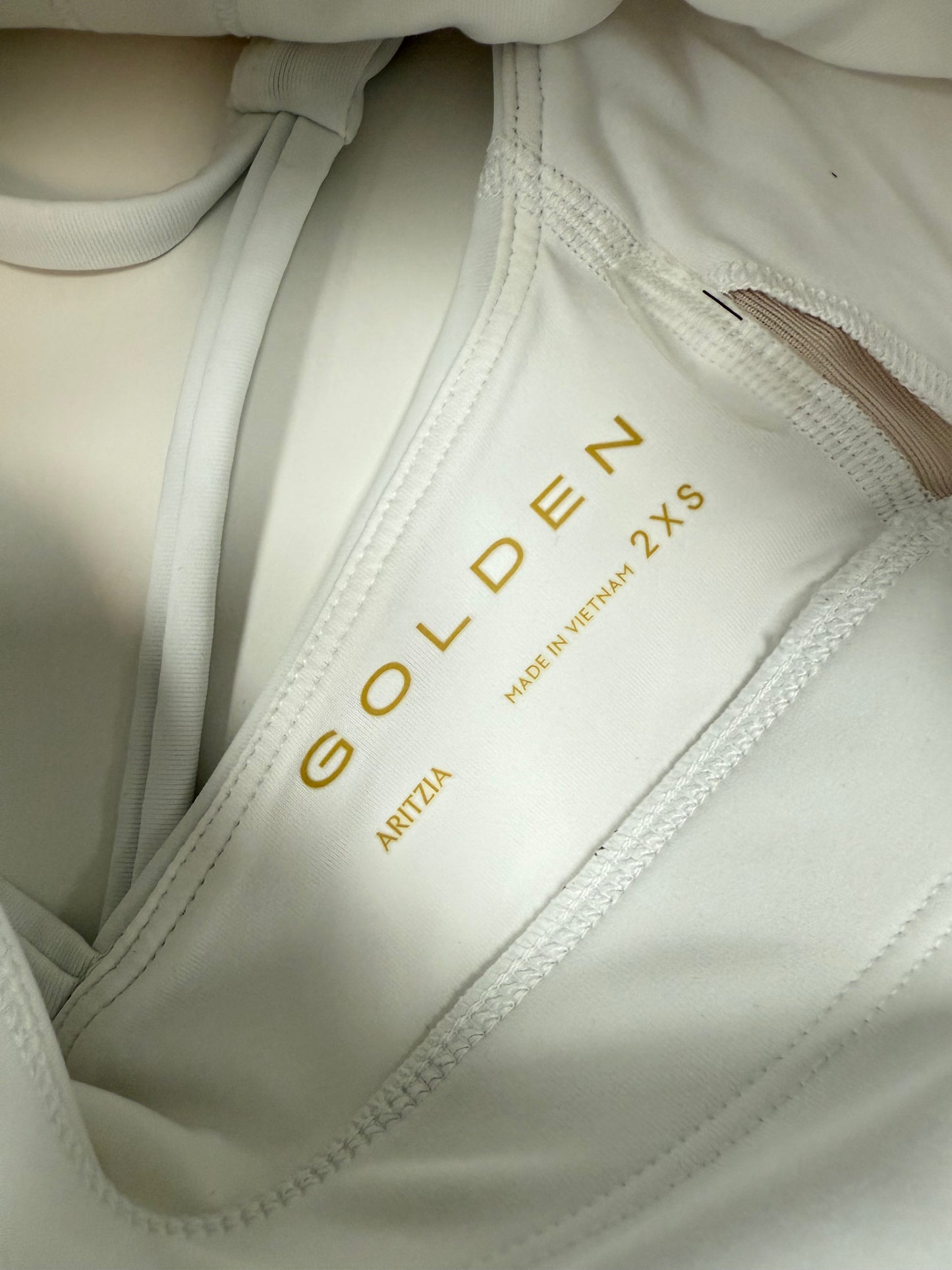Aritzia Golden High Neck Sports Bra (2XS)