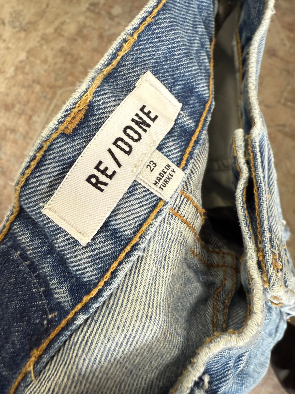 Re/Done Frayed Denim Shorts (23) oo*