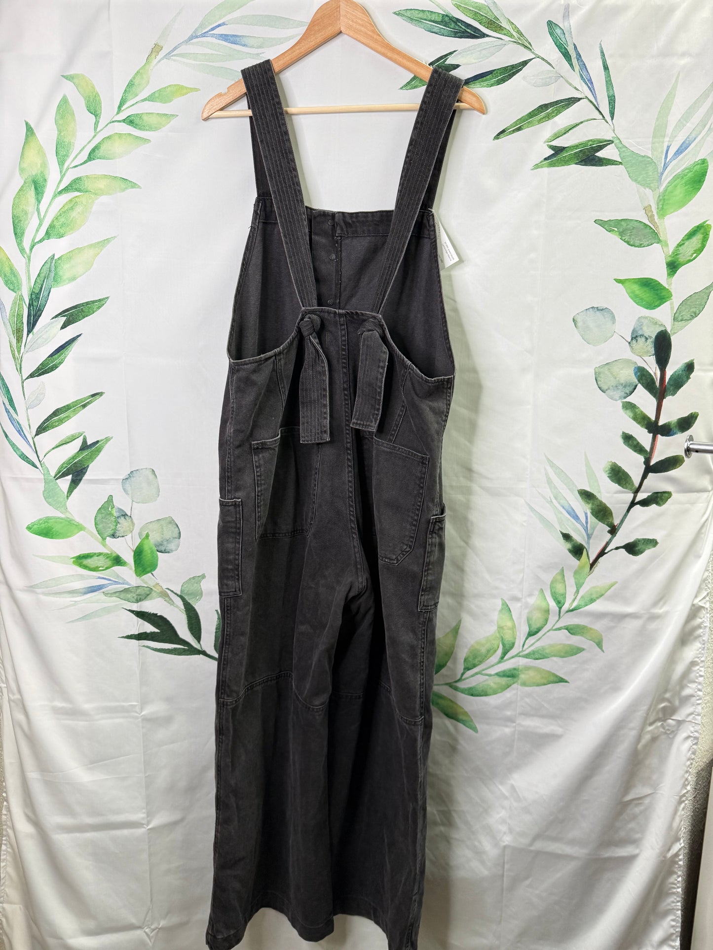 Free People Field Of Flowers Wide Leg Denim Overalls (L)