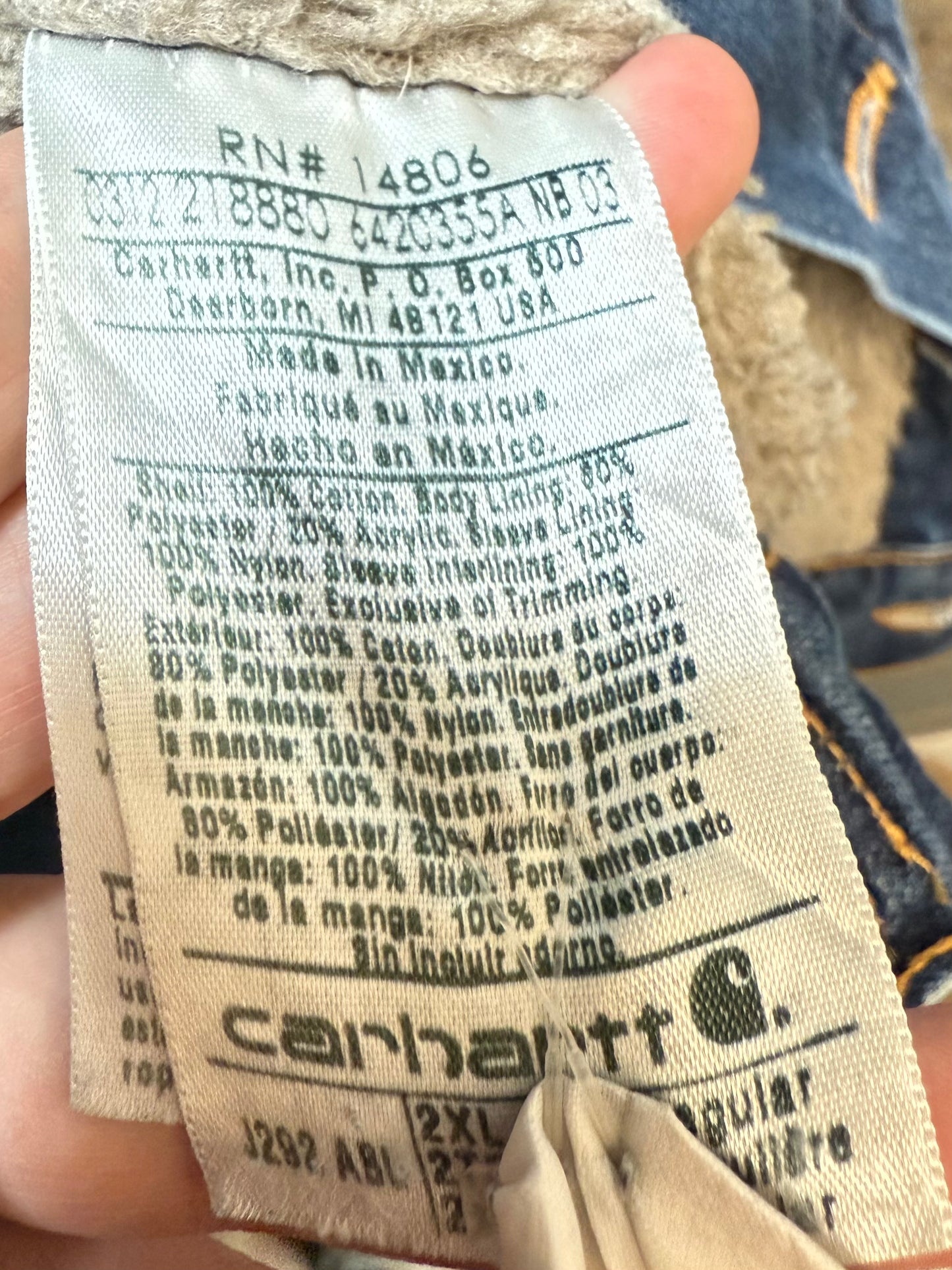 Carhartt Fleece Lined Denim Jacket (2XL)