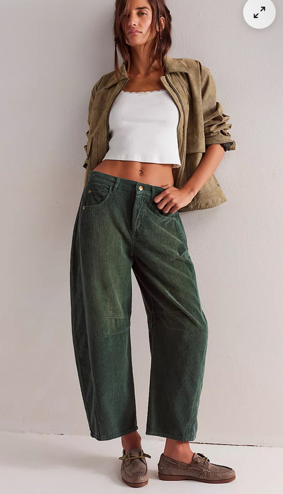 Free People Good Luck Barrel Corduroy Pant 26” (29)