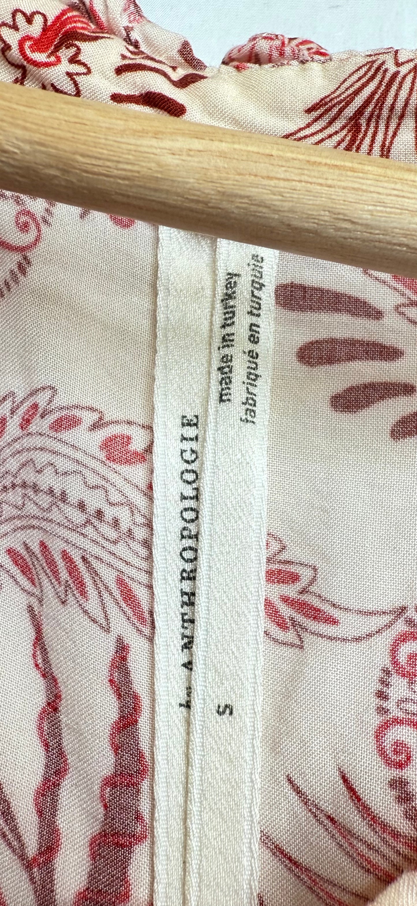 Anthropologie Tie Front Peasant Blouse (S)