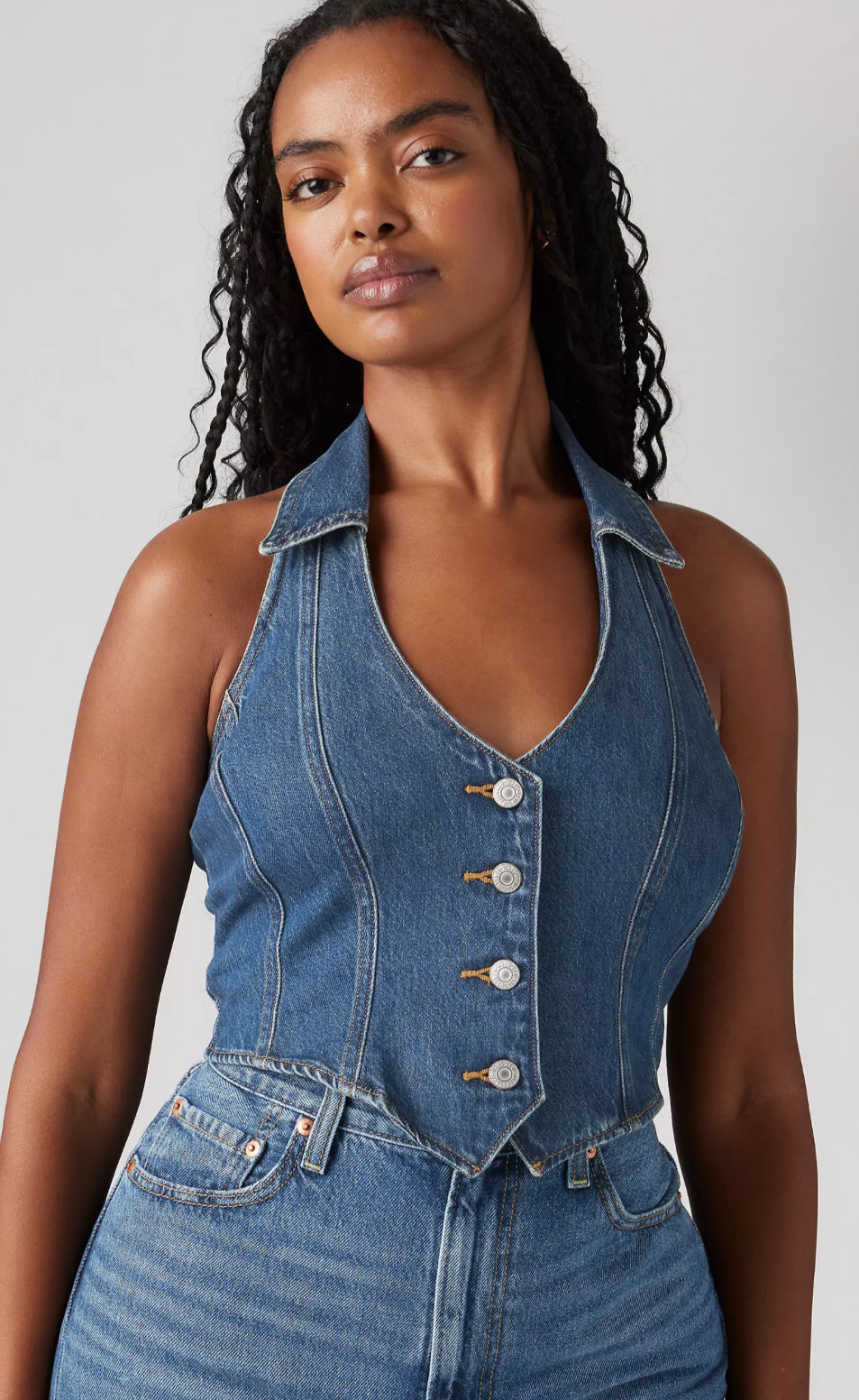 Levi’s Bria Denim Halter Tank (S)