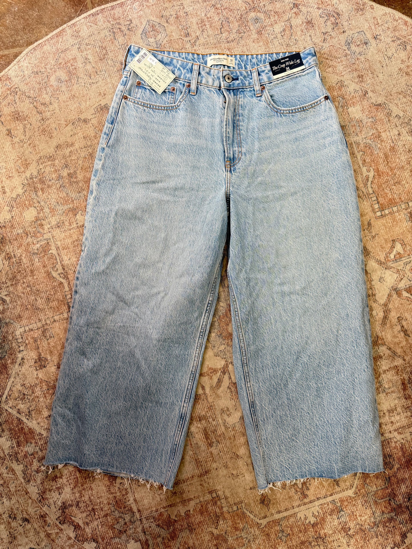 Abercrombie Crop Wide Leg HR Jeans (34x24)