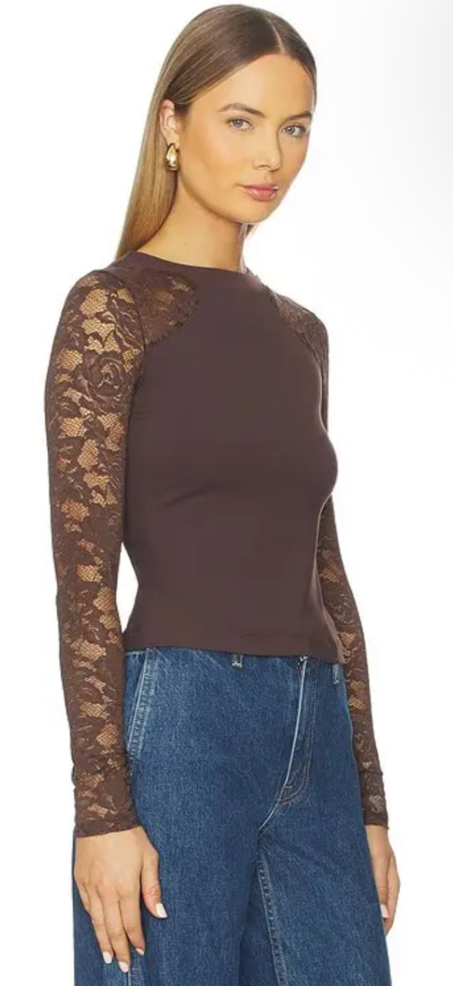Free People No Excuses Lace Longsleeve (XL)