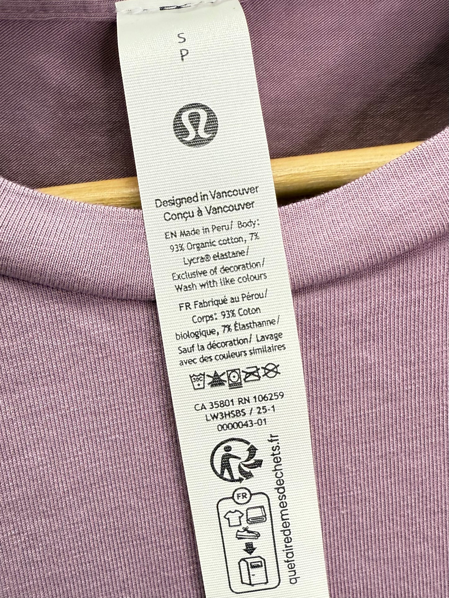 Lululemon Organic Cotton Crewneck Tee (S)