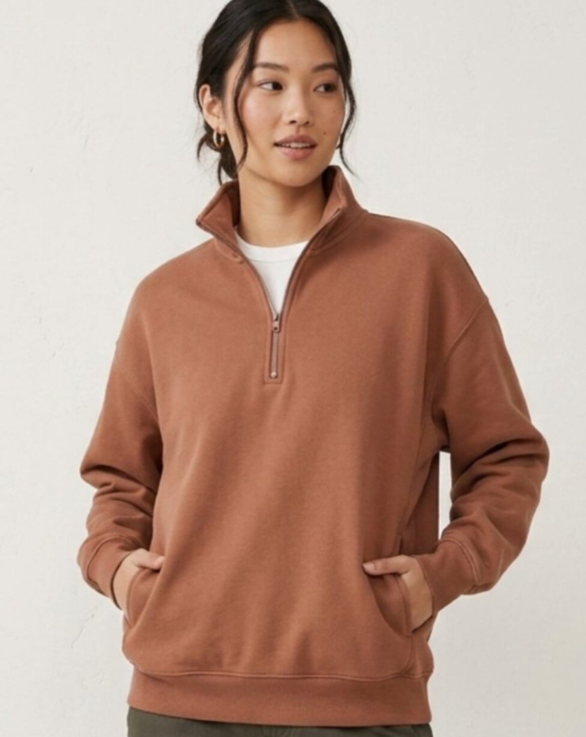 Aritzia TNA Sweatfleeve Mega Half Zip Pullover (S/M)