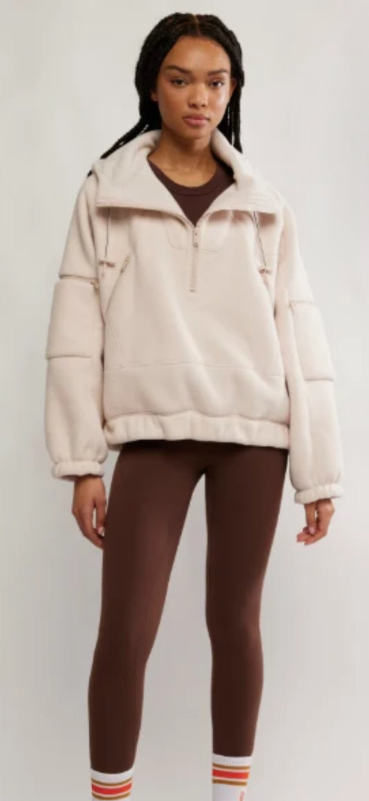 Free People Oversized Wild & Free Fleece Half Zip