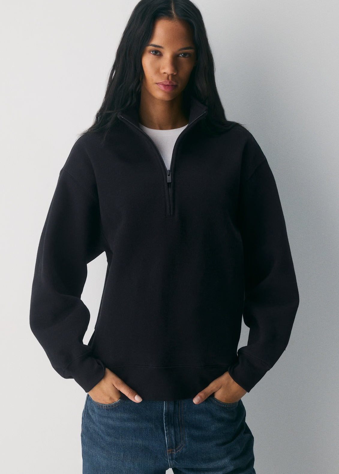 Aritzia Cozy Sweatfleece Boyfriend Half Zip Pullover (XL)