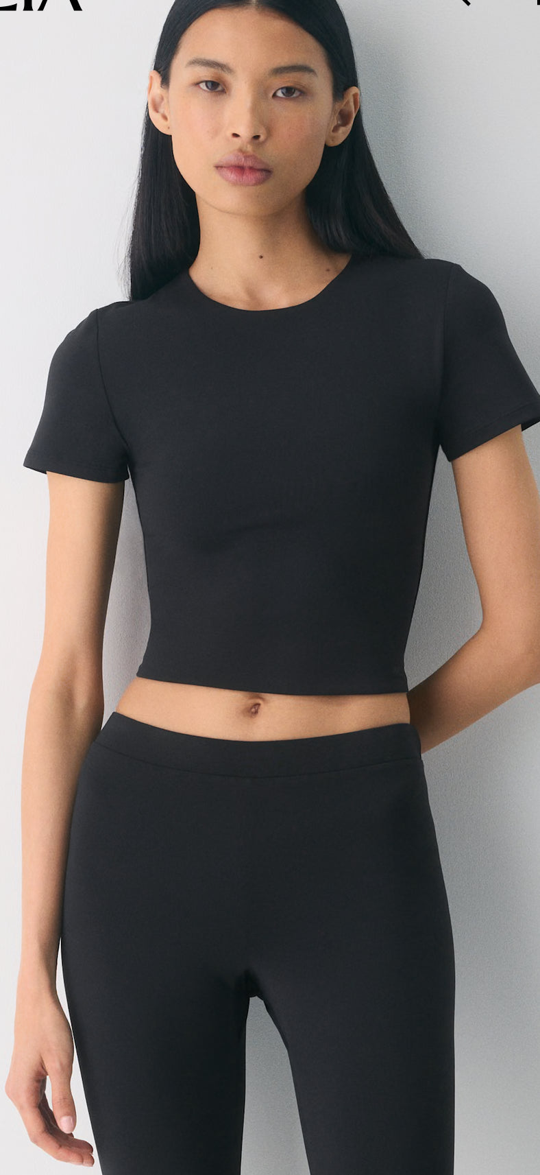 Aritzia Contour Marvel Crew Waist Tee (2XS)