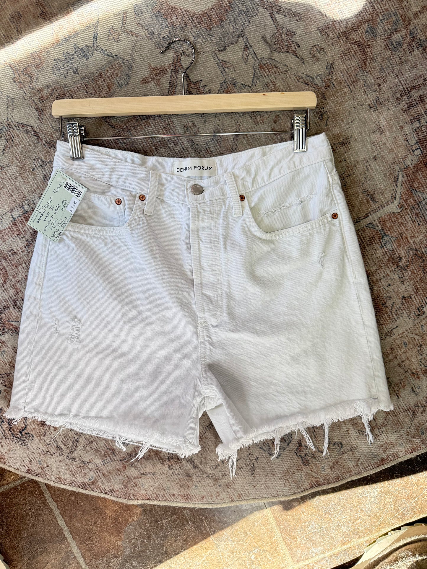 Denim Forum Yoko Mid Thigh Shorts (30)