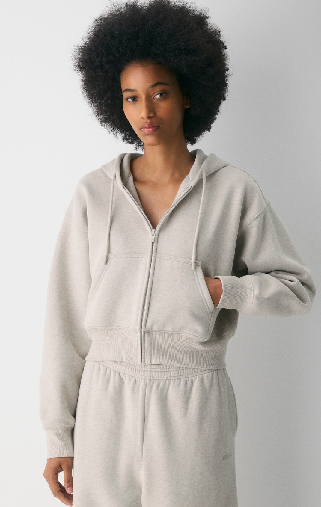 Aritzia TNA Cozyfleece Boyfriend Short Zip Up Hoodie (XL)