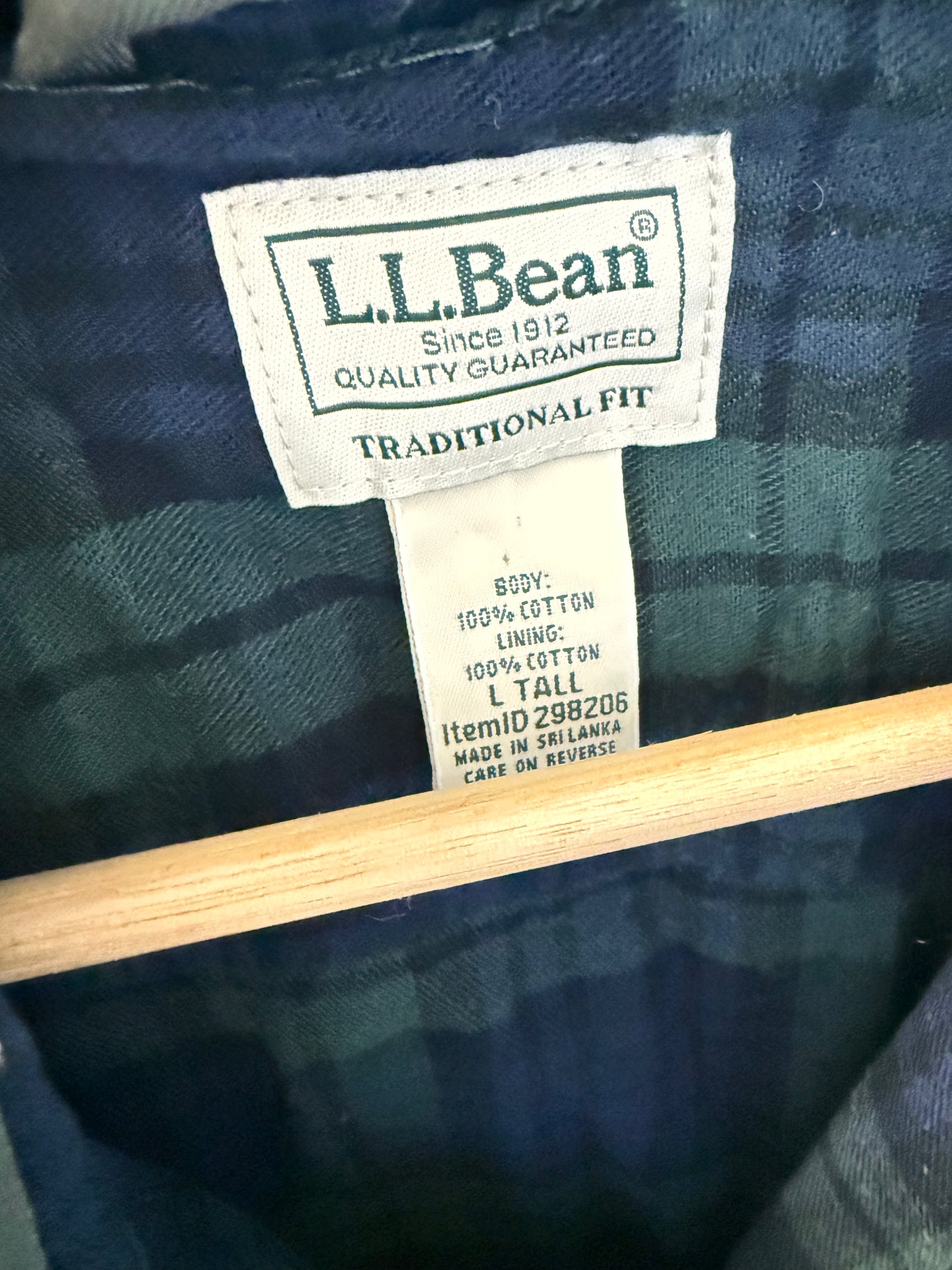 LL Bean Flannel Lined Hurricane Shirt Jacket (L Tall)
