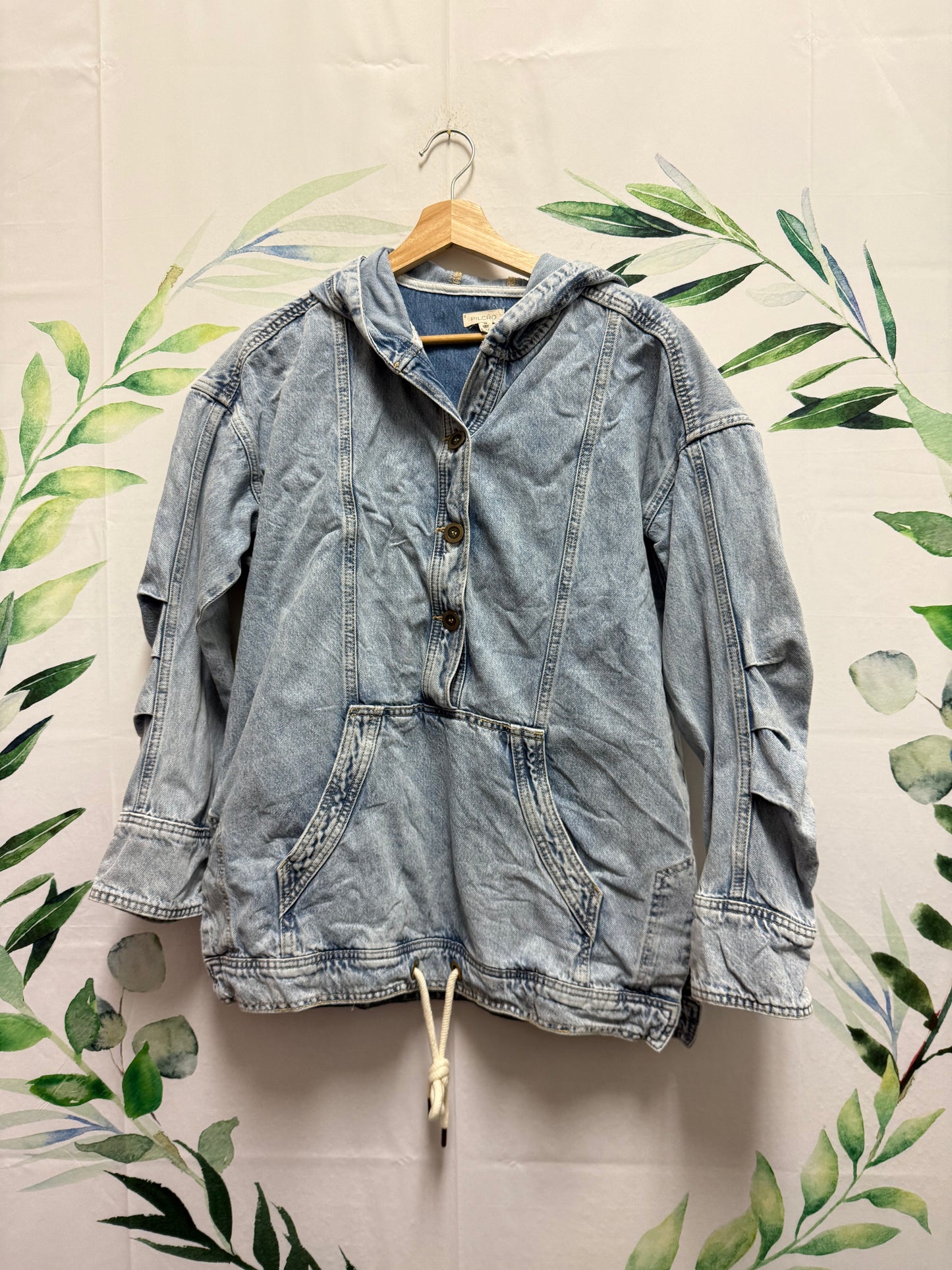 Anthropologie Pilcro Denim Popover Oversized Hoodie (XXS/XS)