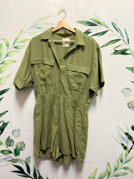 Abercrombie Linen Loose Fit Romper (M)