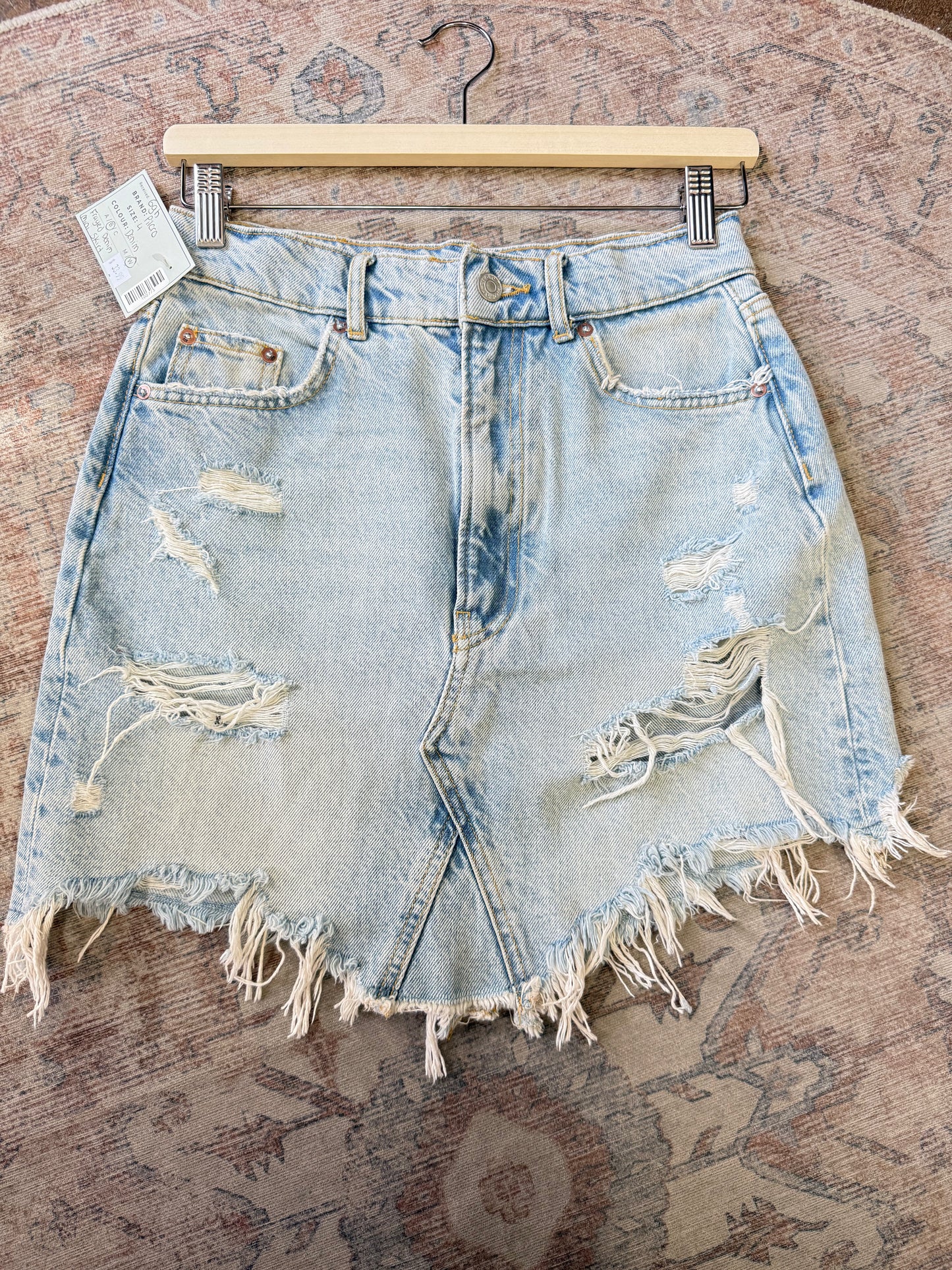 Anthropologie Pilcro Frayed Denim Mini Skirt (4)
