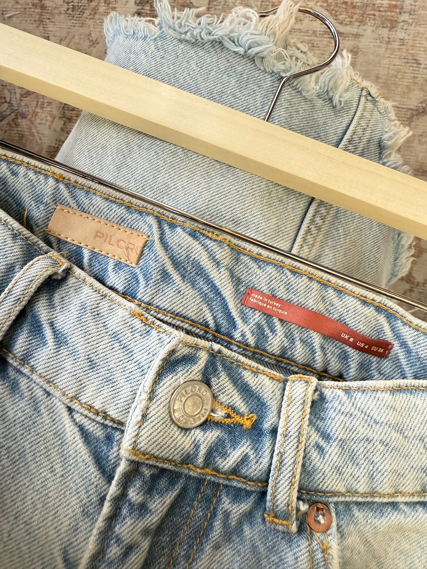 Anthropologie Pilcro Frayed Denim Mini Skirt (4)