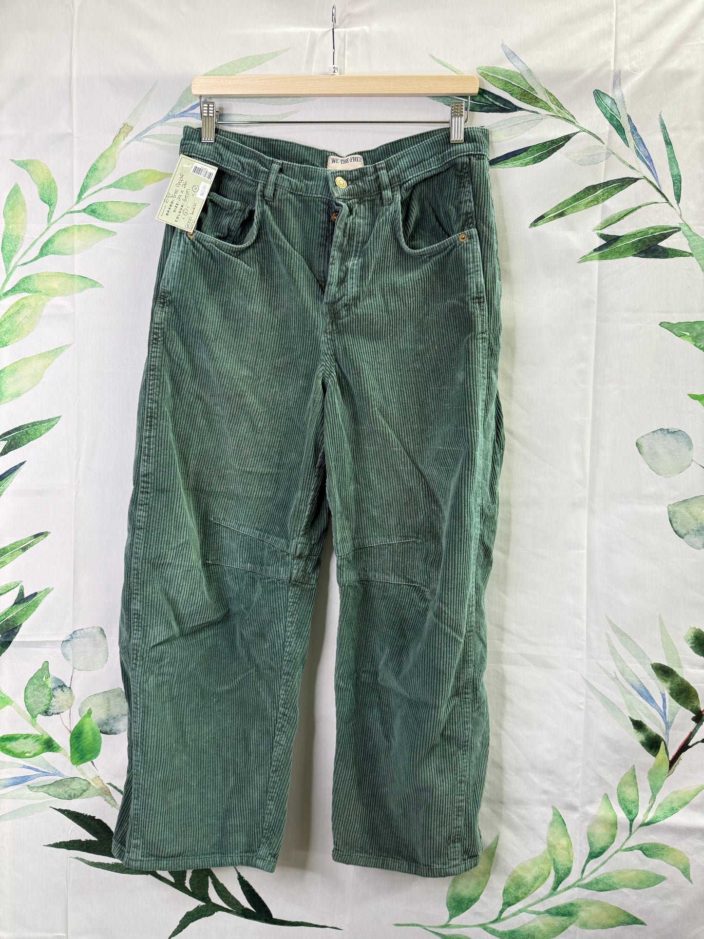 Free People Good Luck Barrel Corduroy Pant 26” (29)