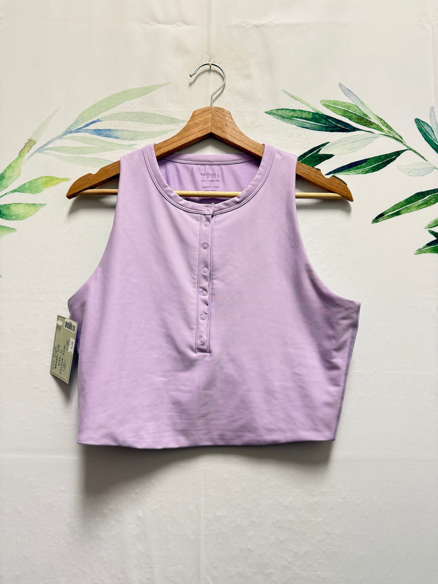 Abercrombie YPB Plunge Henley Crop Tank (L)