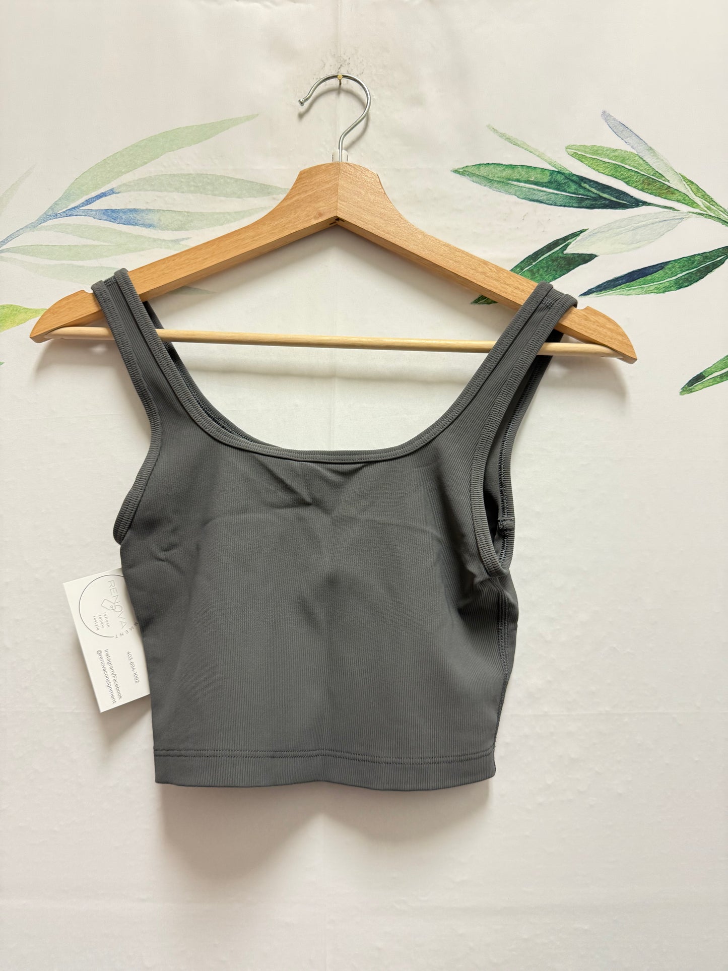 Aritzia TNA Bodygrip Squareneck Crop Tank (XS)