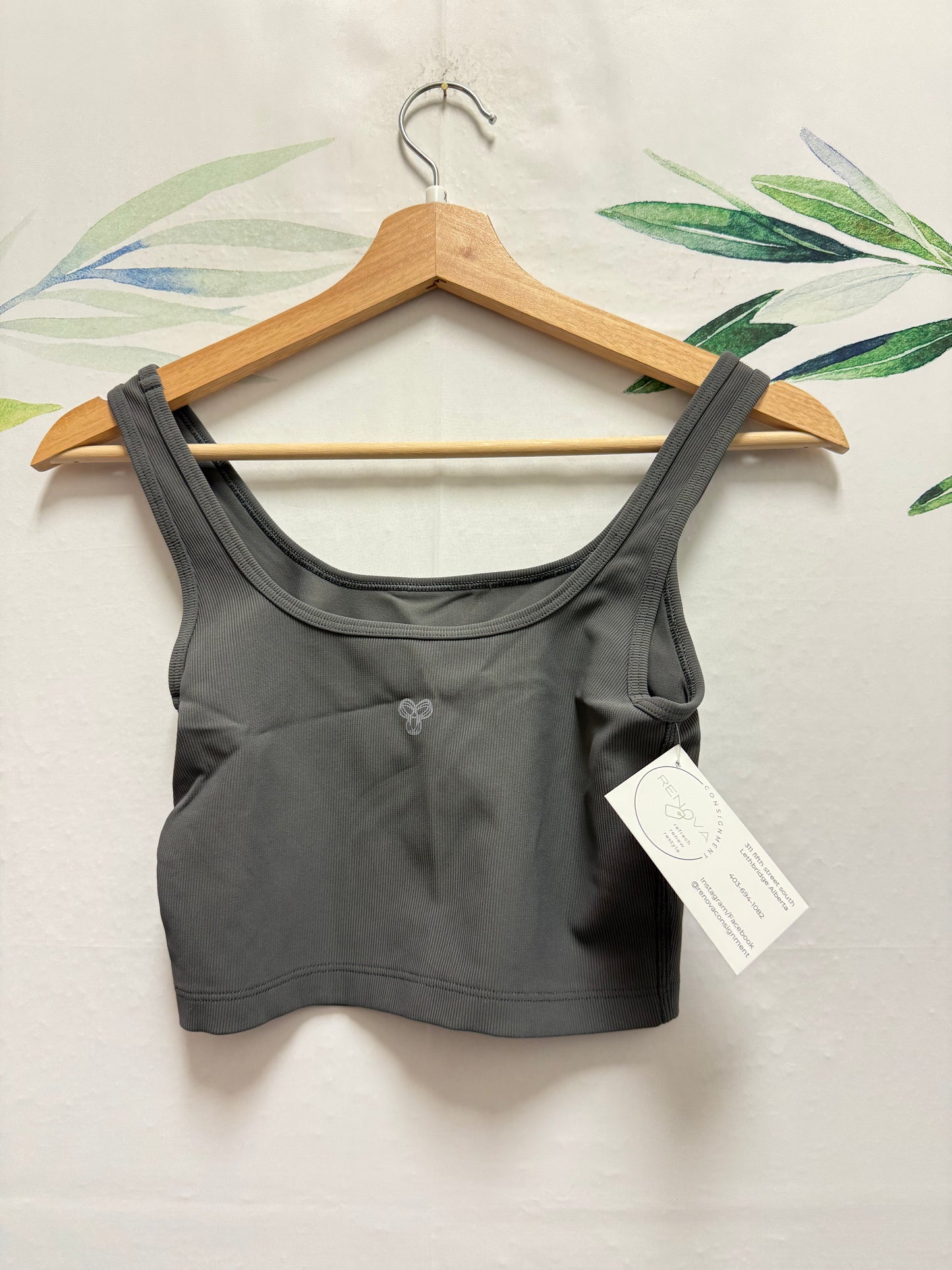 Aritzia TNA Bodygrip Squareneck Crop Tank (XS)