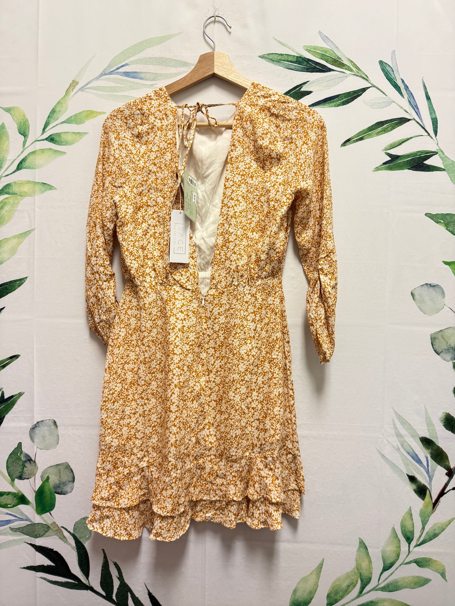 Sage Wild Honey Mini Dress (S)
