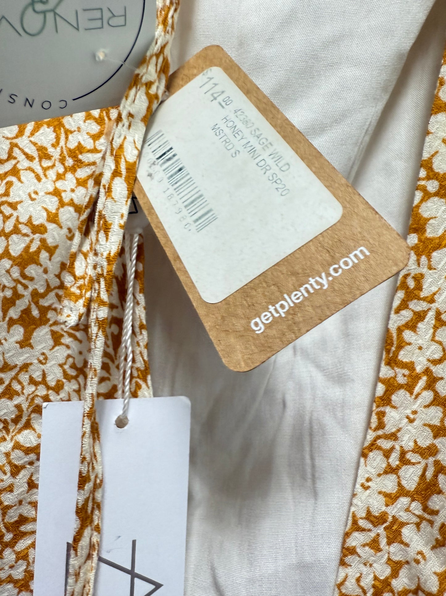Sage Wild Honey Mini Dress (S)