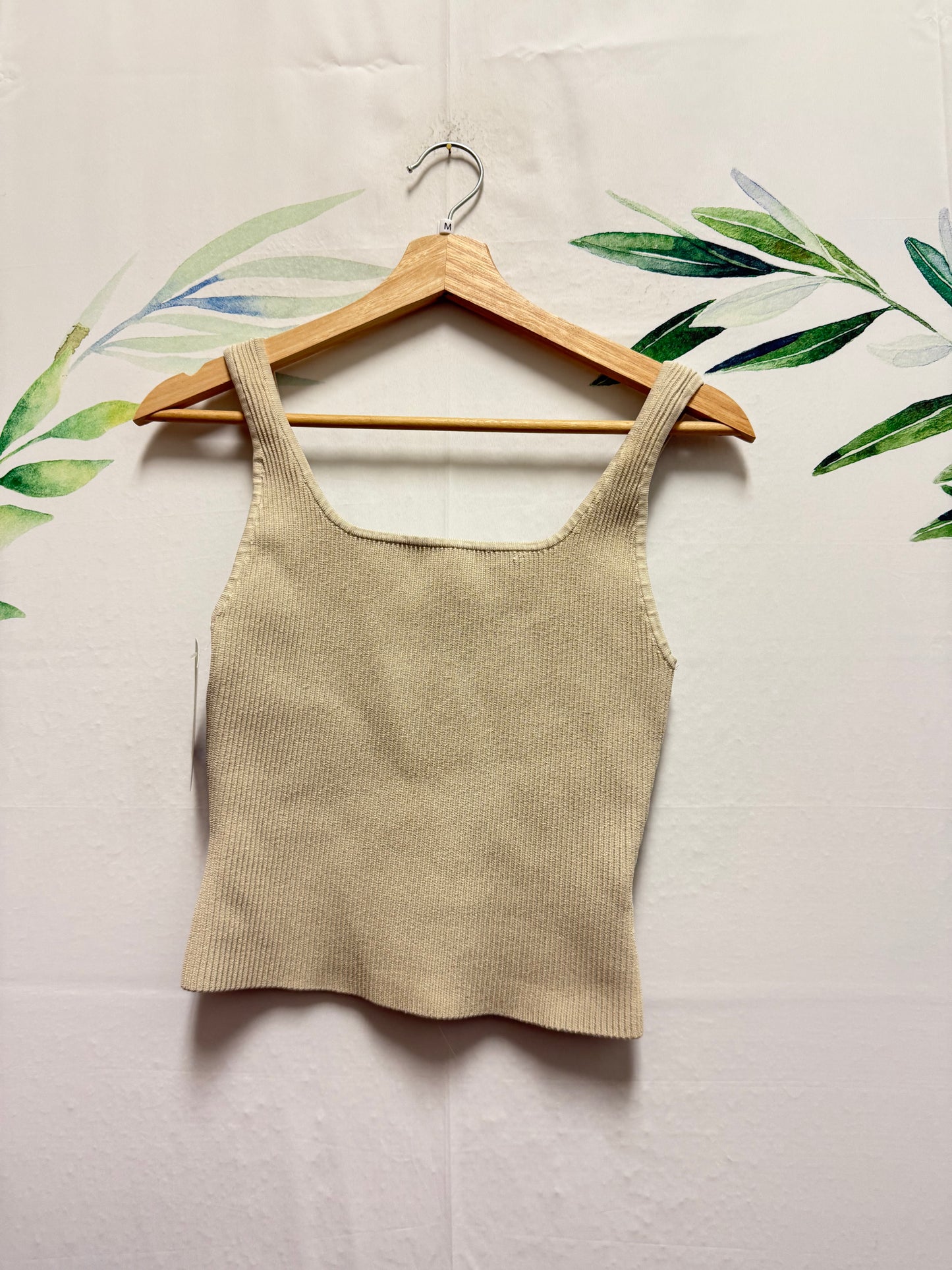 Aritzia Babaton Sculpt Knit Squareneck Waist Tank (M)