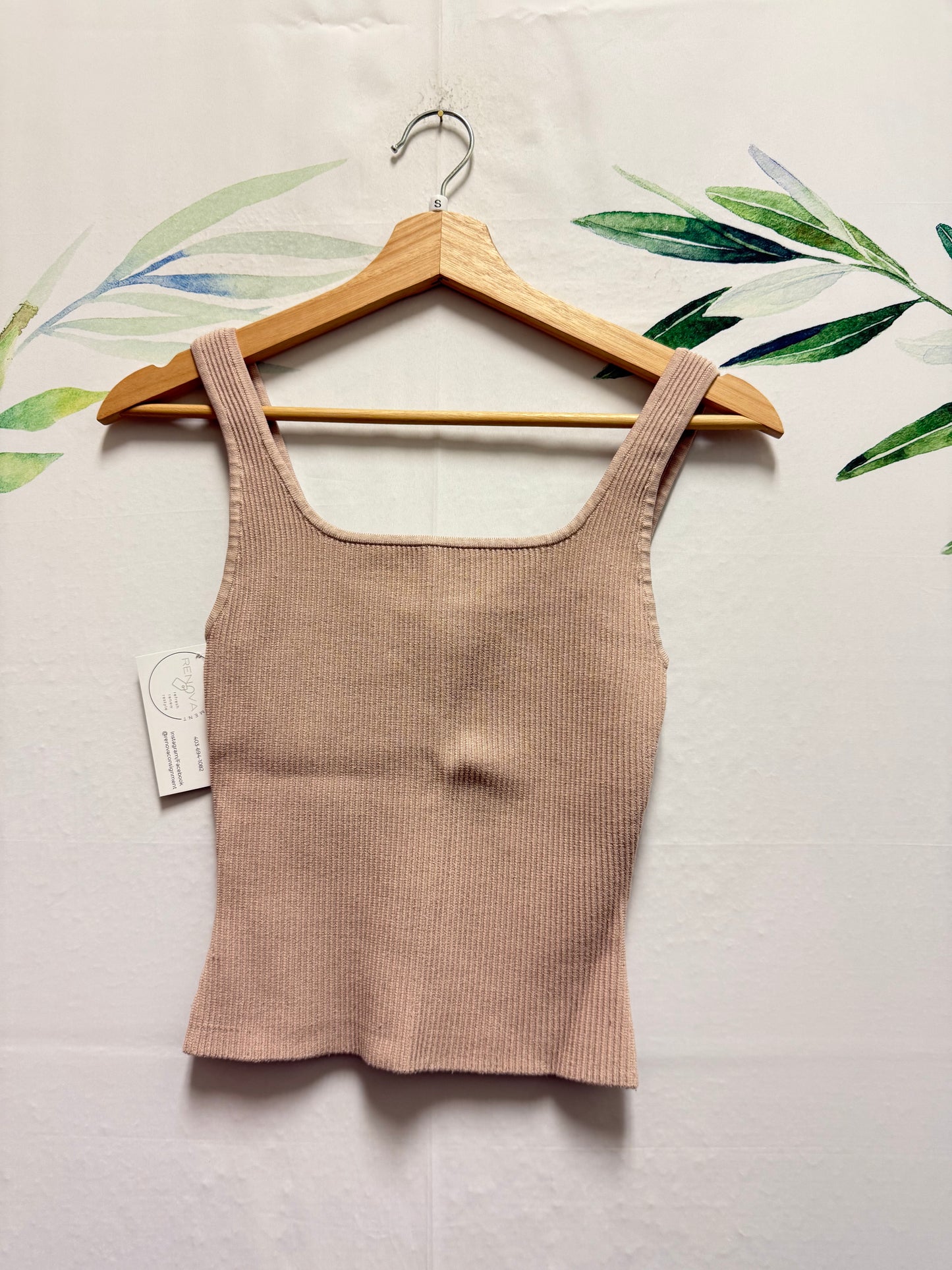 Aritzia Babaton Sculpt Knit Squareneck Waist Tank (S)