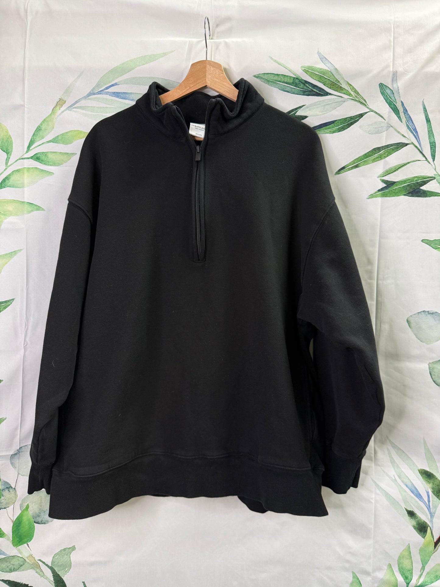 Aritzia Cozy Sweatfleece Boyfriend Half Zip Pullover (XL)