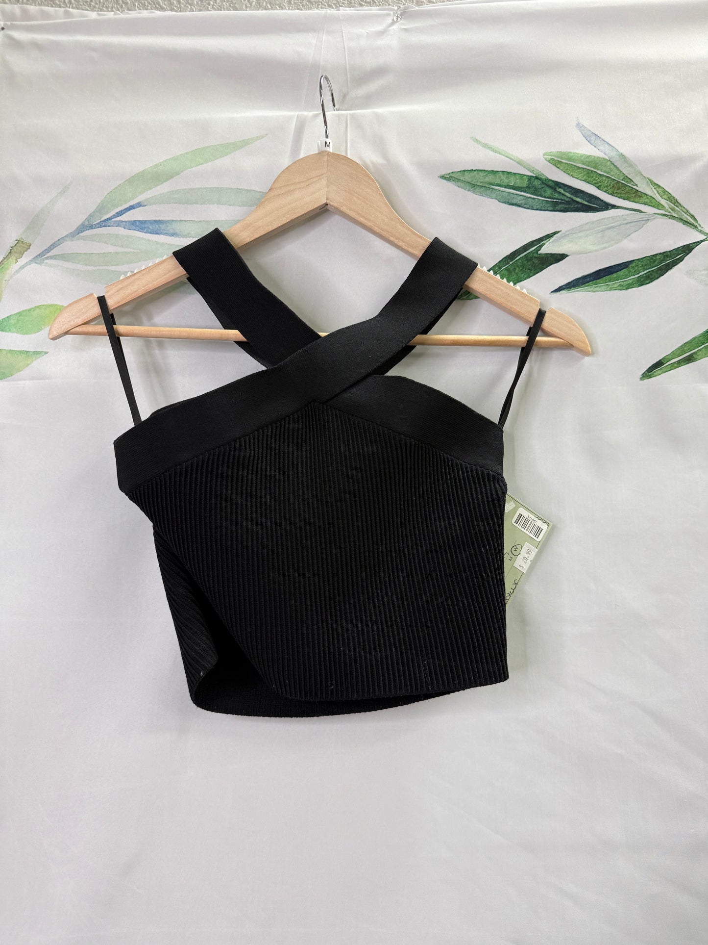 Aritzia Babaton Sculpt Knit Criss Cross Crop Tank (M)