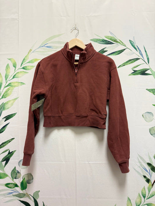 Aritzia TNA Cozyfleece Perfect Cropped Half Zip (M)