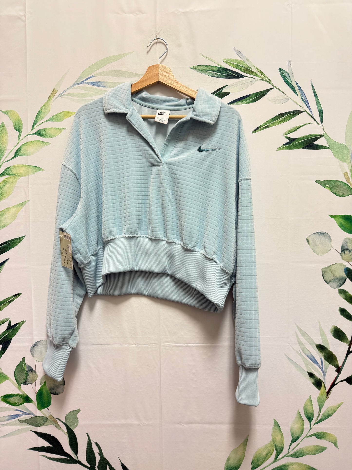 Nike Velour Polo Sweatshirt (S)