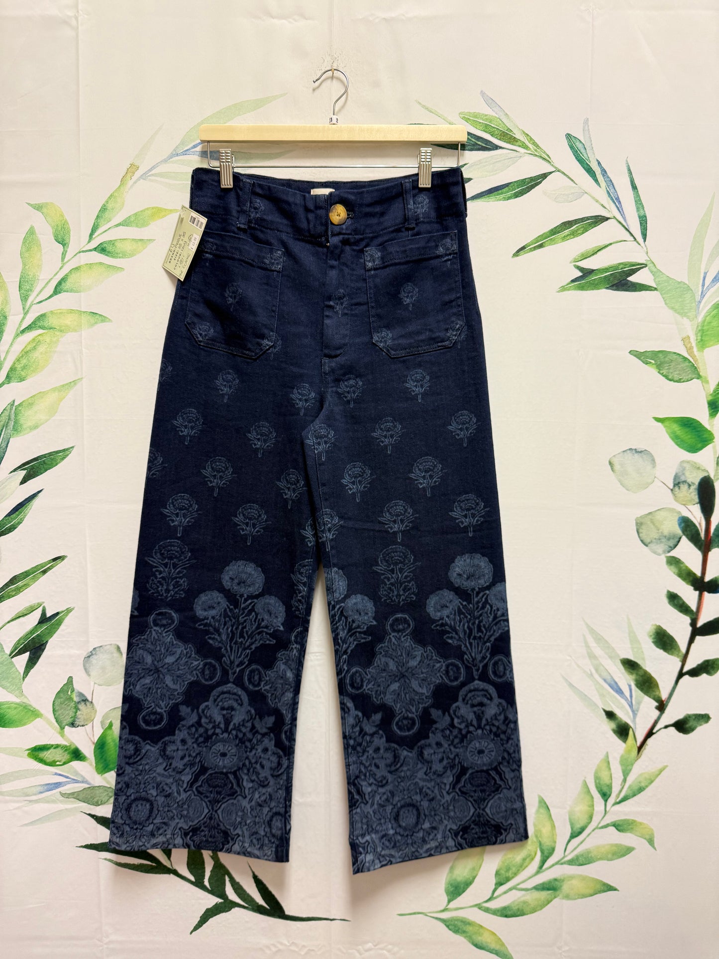 Anthropologie Maeve The Colette Cropped Wide Leg Pant 25” (28)