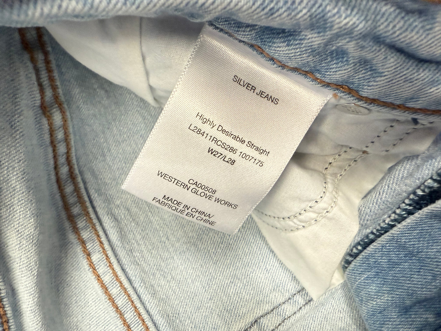 Silver Highly Desirable Straight HR Jeans (27x28)