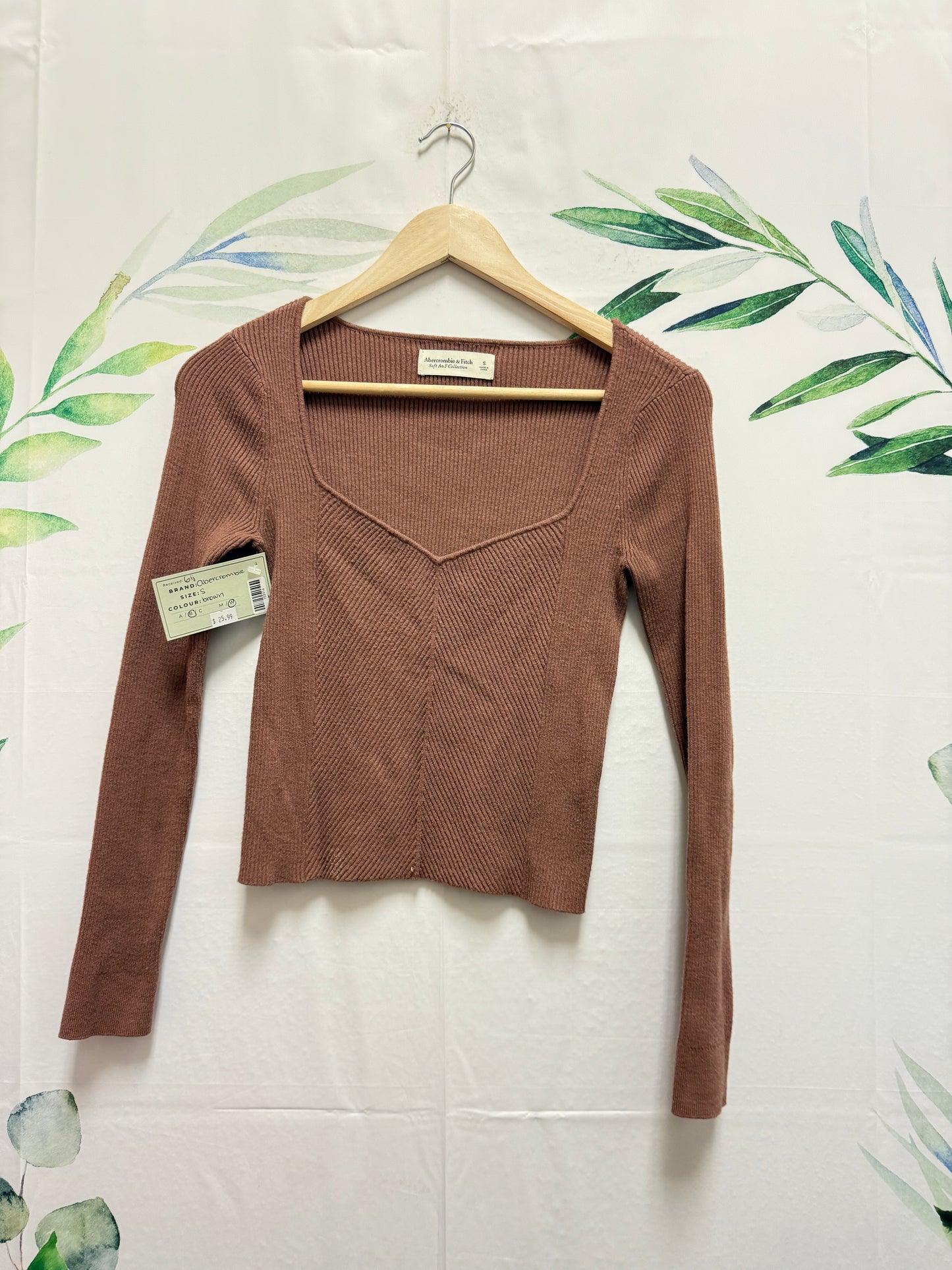 Abercrombie Luxesoft Knit V Neck Longsleeve (S)