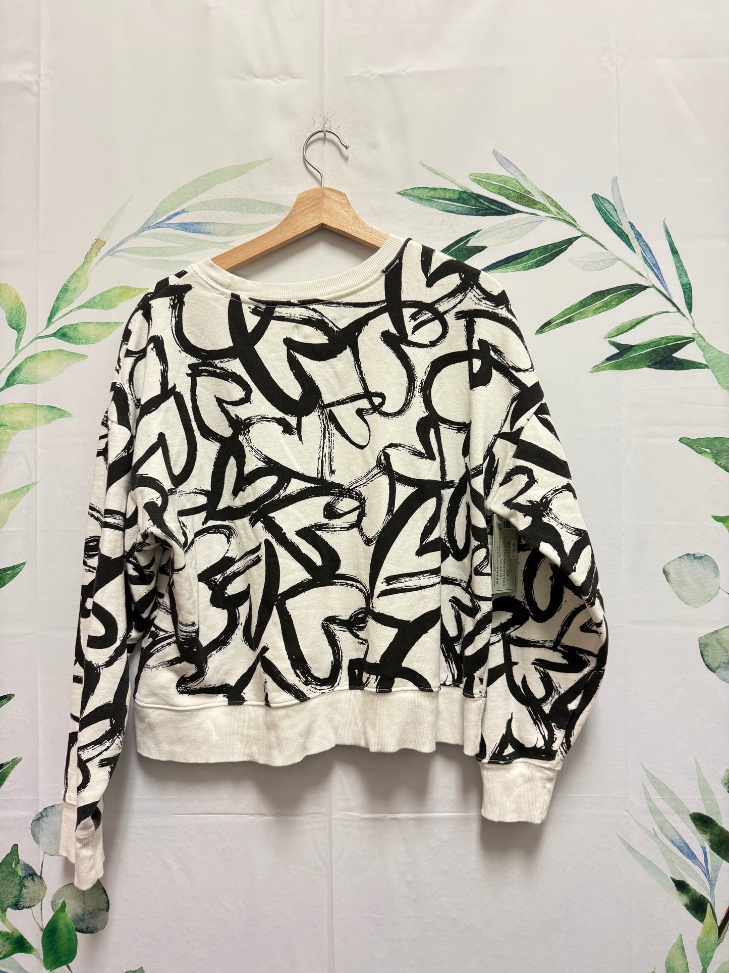 Anthropologie Maeve Printed Heart Crewneck (M)