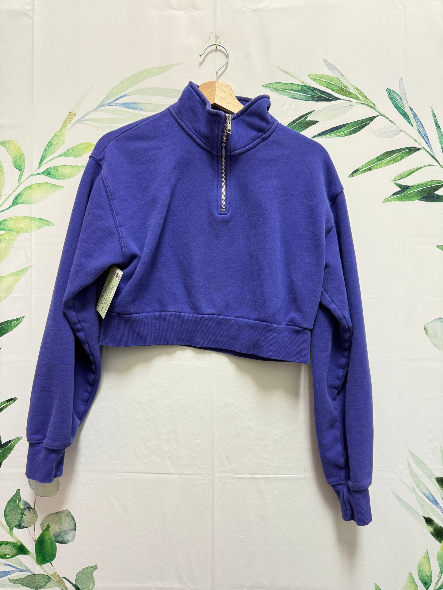 Aritzia TNA Cozyfleece Perfect Cropped Half Zip (M)