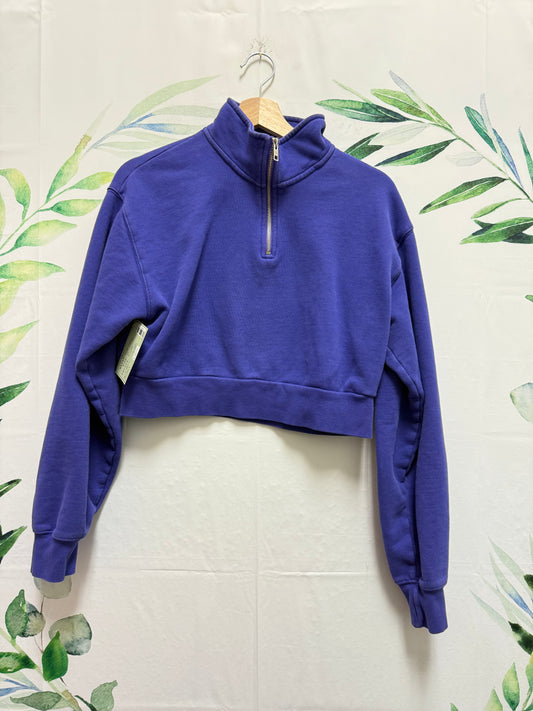 Aritzia TNA Cozyfleece Perfect Cropped Half Zip (M)